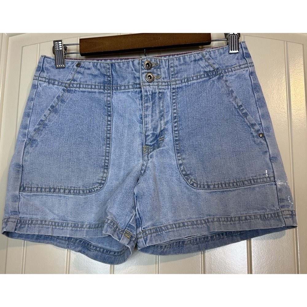 Vintage Tommy Hilfiger Mid Rise Denim Jean‎ Utility Shorts 90s Y2K Sz 2 cotton